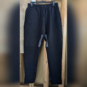 Men's Black Jogger Pants, Size Large